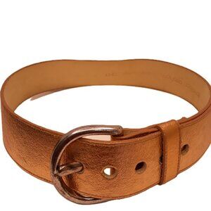 Jennifer Graham Wide Curved Copper Metallic Leather Belt S Office Maximalism